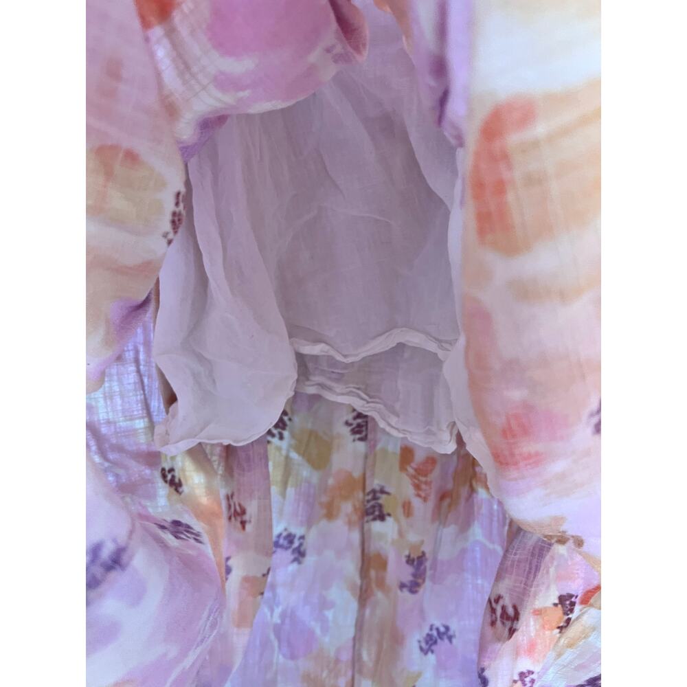 NICHOLAS Women's 8 Watercolor Celie Bassett Floral Linen Blend Resort Maxi Dress - Picture 6 of 14